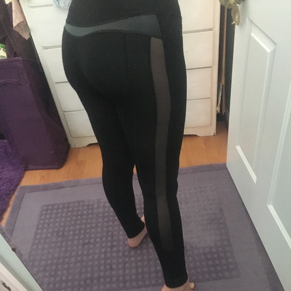 NWOT Leggings w/ Leather and Mesh detail